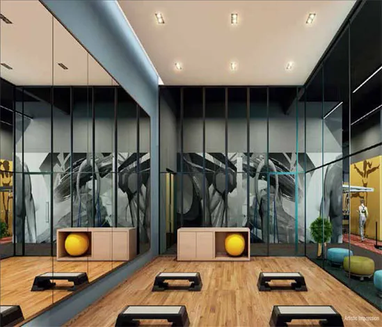 Yoga area at Majestique SIgnature Towers